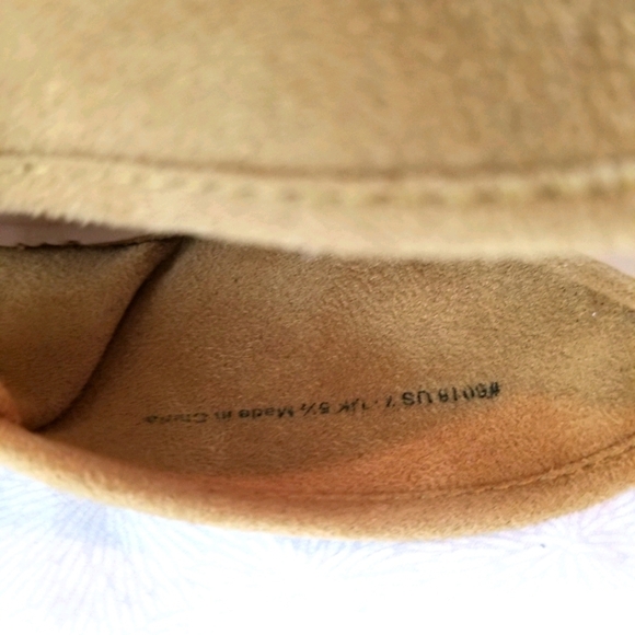 CAbi yellow faux suede mules criss cross wrap front block heel hippie ladylike 7 - Picture 4 of 8